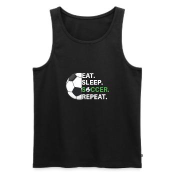Eat Sleep Soccer Repeat - Soccer Player - Men's Premium Organic Tank Top - black - Front - Michal (187cm)