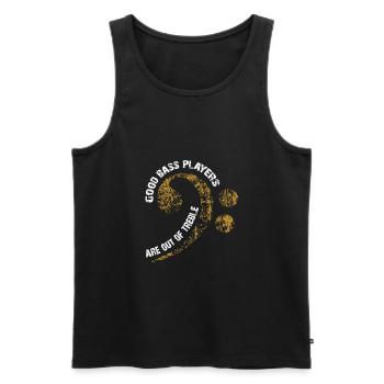 bassschlüssel mit Spruch - Männer Premium Bio Tank Top - Schwarz - Vorne - AI Model Male 178 light (178cm)