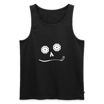 floorball floorball-smile floorball - Men's Premium Organic Tank Top - black - Front - AI Model Male 178 light (178cm)