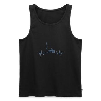 Berlin Heartbeat Design TV Tower and - Men's Premium Organic Tank Top - black - Front - Michal (187cm)