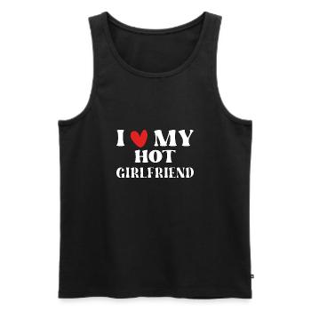 I love my hot girlfriend - Men's Premium Organic Tank Top - black - Front - AI Model Male 178 light (178cm)