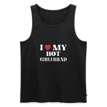 I love my hot girlfriend - Men's Premium Organic Tank Top - black - Front - AI Model Male 178 light (178cm)