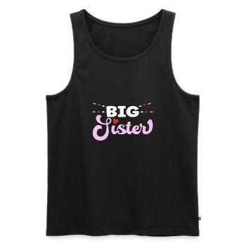 Big Sister - große Schwester - Men's Premium Organic Tank Top - black - Front - Michal (187cm)