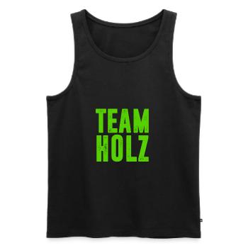 TEAM HOLZ / KETTENSÄGE / WALD / GESCHENK - Männer Premium Bio Tank Top - Schwarz - Vorne - AI Model Male 178 light (178cm)