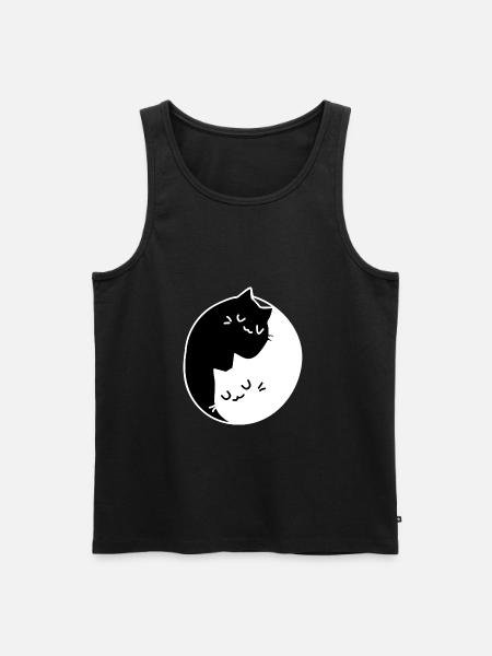 Ying Yang Cats Gift Idea - Men's Premium Organic Tank Top - black