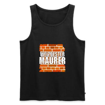 Maurer, Ziegel, Geschenk für Maurer - Männer Premium Bio Tank Top - Schwarz - Vorne - AI Model Male 178 light (178cm)