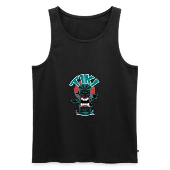 Tiki U-Boot - Männer Premium Bio Tank Top - Schwarz - Vorne - Michal (187cm)