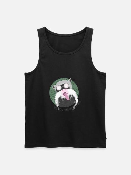 Rolig apa med ett skägg och glasögon - Ekologisk premium tanktopp herr - svart
