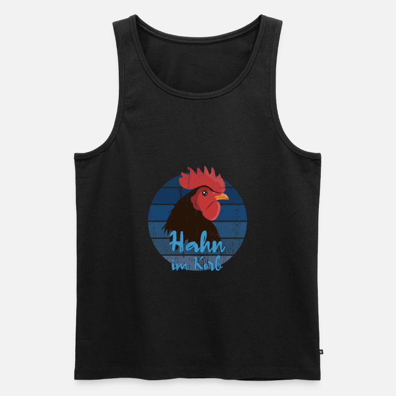 Hahn im Korb - Männer Premium Bio Tank Top - Schwarz