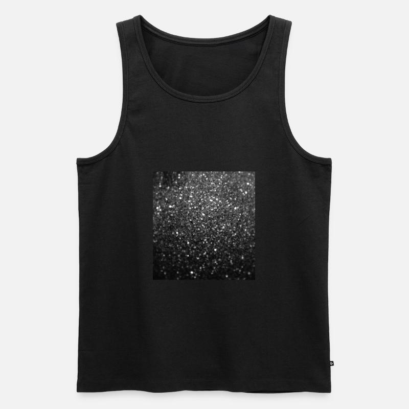 Sparkling Black Glitter - Men's Premium Organic Tank Top - black