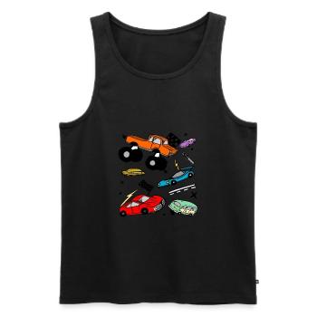 Fahrzeuge Zeichnung - Männer Premium Bio Tank Top - Schwarz - Vorne - AI Model Male 178 light (178cm)