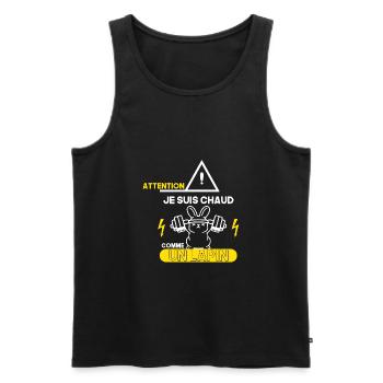 Fitness Je suis Chaud comme un Lapin Cadeau Drôles - Débardeur bio Premium Homme - noir - Devant - Michal (187cm)