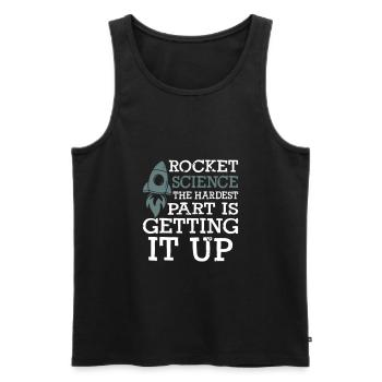 Rocket Science - Men's Premium Organic Tank Top - black - Front - AI Model Male 178 light (178cm)