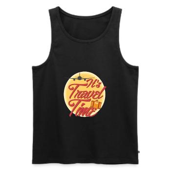 Es ist Zeit zu reisen - Männer Premium Bio Tank Top - Schwarz - Vorne - Michal (187cm)