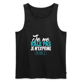 je ne râle pas je m'exprime, cadeau drole - Débardeur bio Premium Homme - noir - Devant - Michal (187cm)