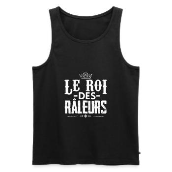 Le roi des râleurs cadeau homme raleur humour - Débardeur bio Premium Homme - noir - Devant - AI Model Male 178 light (178cm)