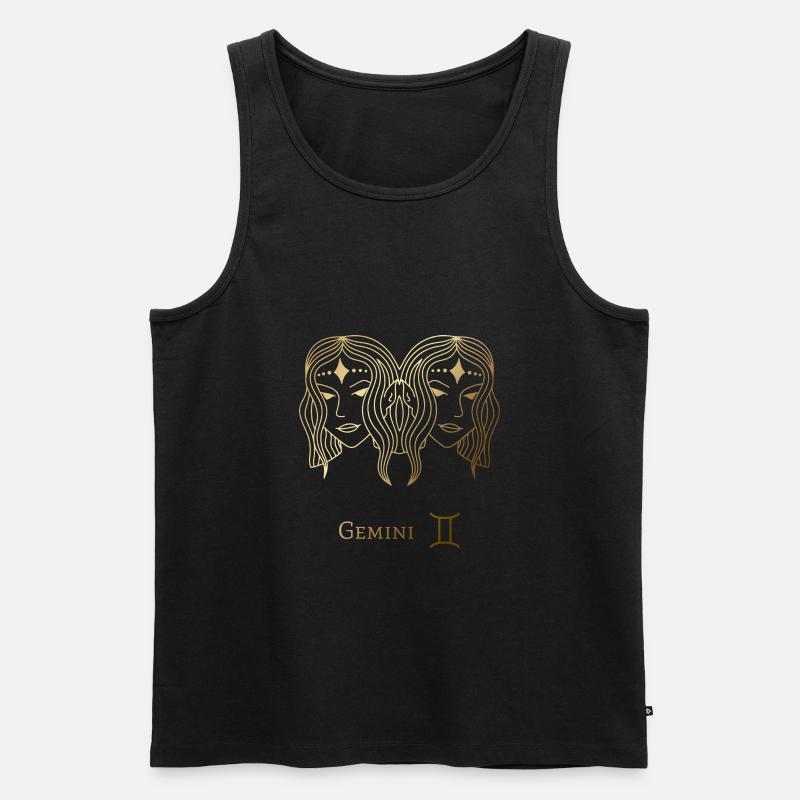 Zwilling - Männer Premium Bio Tank Top - Schwarz