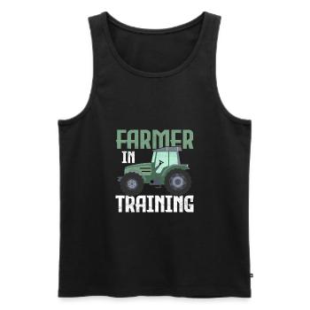 Farmer in Training Animal Farming Farm Cattle - Men's Premium Organic Tank Top - black - Front - Michal (187cm)