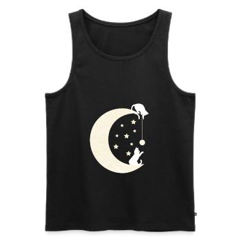 Chats de Lune - Débardeur bio Premium Homme - noir - Devant - AI Model Male 178 light (178cm)