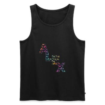 ALEX - Schöner Jungen Name mit süßen Dinosaurier - Männer Premium Bio Tank Top - Schwarz - Vorne - AI Model Male 178 light (178cm)
