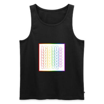 LGBTQ Regenbogen weiß - Männer Premium Bio Tank Top - Schwarz - Vorne - Michal (187cm)