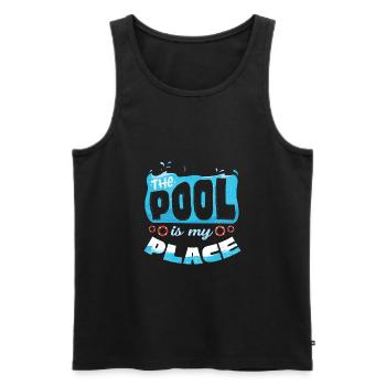 Pool Guy Cleaner Pool Service The Pool Is My Place - Männer Premium Bio Tank Top - Schwarz - Vorne - Michal (187cm)