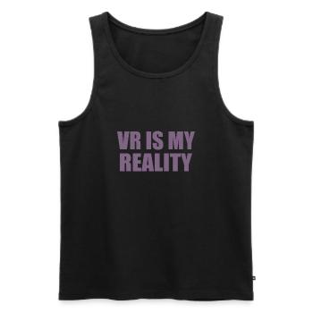 La réalité virtuelle est ma réalité - Débardeur bio Premium Homme - noir - Devant - Michal (187cm)