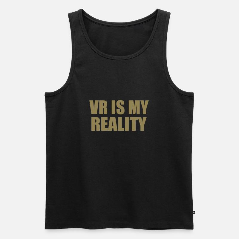 VR is my REALITY - Männer Premium Bio Tank Top - Schwarz