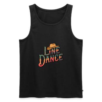 Line Dance Was sonst? Ich bin Line Dancer - Männer Premium Bio Tank Top - Schwarz - Vorne - AI Model Male 178 light (178cm)
