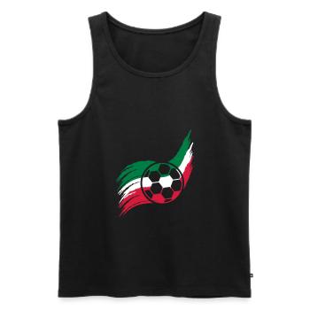 Flag Ball Italy Italian Football Fan Logo - Men's Premium Organic Tank Top - black - Front - AI Model Male 178 light (178cm)