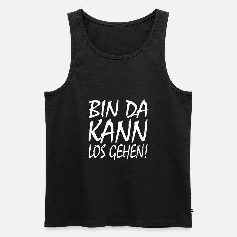 BIN DA KANN LOSGEHEN - Männer Premium Bio Tank Top - Schwarz