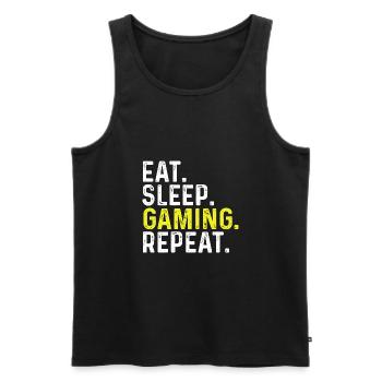 Eat Sleep Gaming Repeat - Men's Premium Organic Tank Top - black - Front - Michal (187cm)