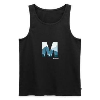 mountain hiking alpine high-altitude summits - Men's Premium Organic Tank Top - black - Front - Michal (187cm)