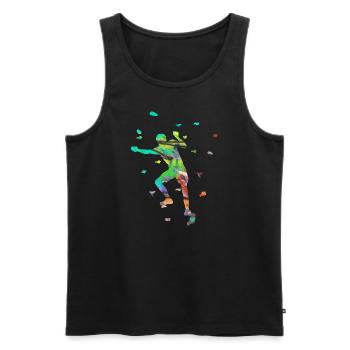 Bloc, Sports, Escalade, Sports, Graffiti - Débardeur bio Premium Homme - noir - Devant - AI Model Male 178 light (178cm)