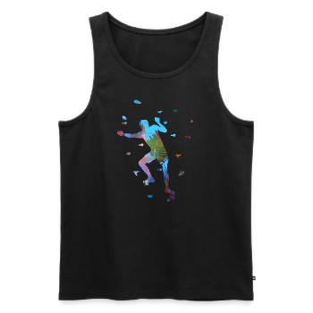 Bloc, Sports, Escalade, Sports, Graffiti - Débardeur bio Premium Homme - noir - Devant - AI Model Male 178 light (178cm)