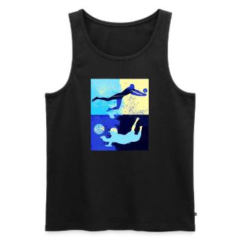 volleyball, volleyball, beachball,graffiti - Men's Premium Organic Tank Top - black - Front - AI Model Male 178 light (178cm)