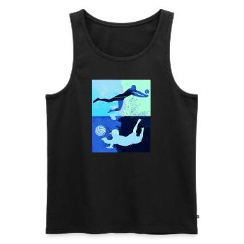 volleyball, volleyball, beachball,graffiti - Men's Premium Organic Tank Top - black - Front - AI Model Male 178 light (178cm)