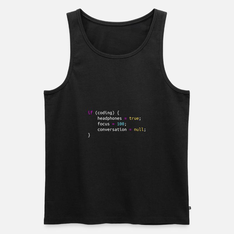 Lustiges Geschenk für Programmierkopfhörer beim Codieren - Männer Premium Bio Tank Top - Schwarz
