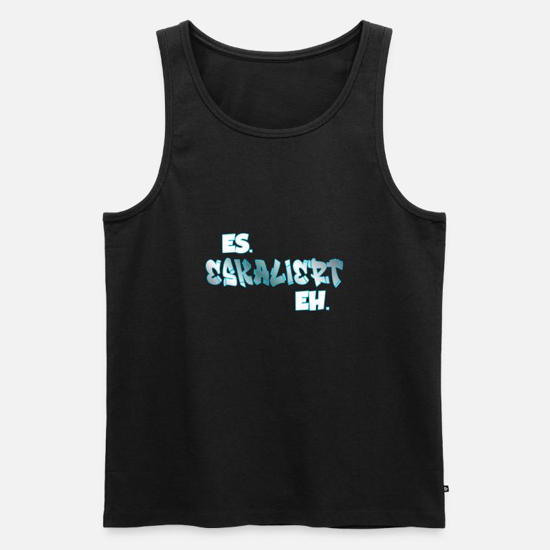 Es eskaliert eh - Männer Premium Bio Tank Top - Schwarz