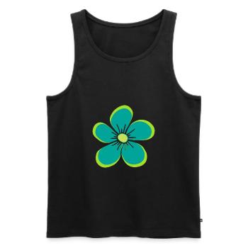 Fleur verte, fleur, floral, motif floral, floral - Débardeur bio Premium Homme - noir - Devant - AI Model Male 178 light (178cm)