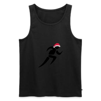 Santa Claus rennt - Männer Premium Bio Tank Top - Schwarz - Vorne - AI Model Male 178 light (178cm)