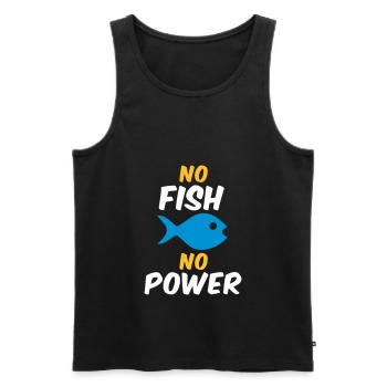No fish no power - Men's Premium Organic Tank Top - black - Front - AI Model Male 178 light (178cm)