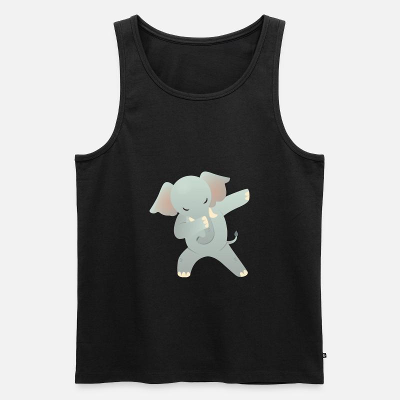 Elephant Dab Dance - Cool Gift - Men's Premium Organic Tank Top - black