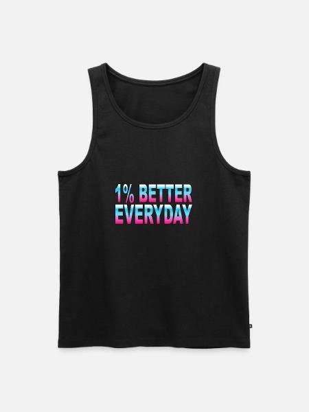1% better every day - Men's Premium Organic Tank Top - black
