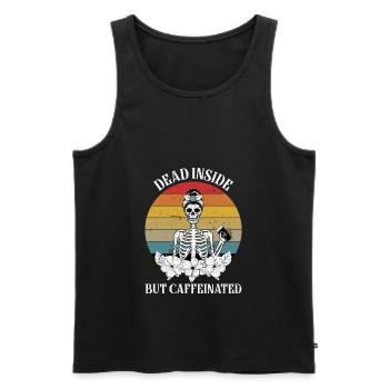 Tot Innen aber Koffeinhaltig weibliches Skelett - Männer Premium Bio Tank Top - Schwarz - Vorne - Michal (187cm)