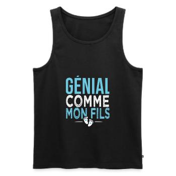 cadeau papa génial comme ma fils - Débardeur bio Premium Homme - noir - Devant - Michal (187cm)