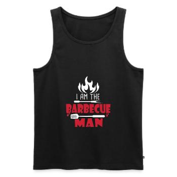 Cadeau papa I am the barbecue man daddy - Débardeur bio Premium Homme - noir - Devant - Michal (187cm)