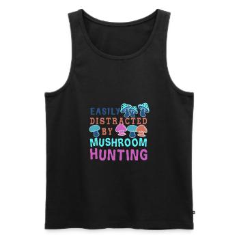 Hunting Mushrooms Funny Saying Nature Forest - Men's Premium Organic Tank Top - black - Front - Michal (187cm)