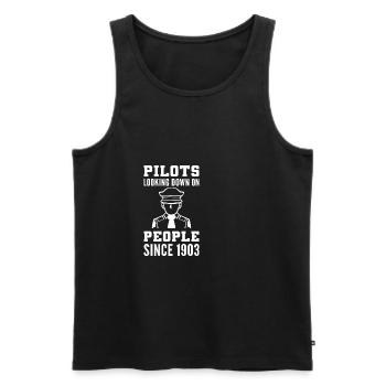 Leute nach unten schauen Gewerbepilot Gift - Männer Premium Bio Tank Top - Schwarz - Vorne - AI Model Male 178 light (178cm)