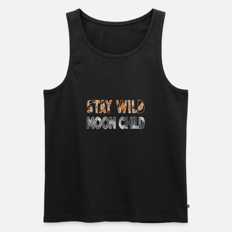 Stay wild Moonchild - Männer Premium Bio Tank Top - Schwarz